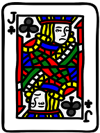 The image of the Jack of Clubs playing card on the Blackjack game logo
