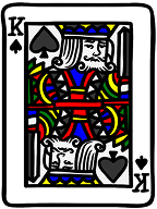 The image of the King of Spades playing card on the Spider game logo