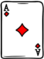 The image of the Ace of Diamonds playing card on the 21 game logo