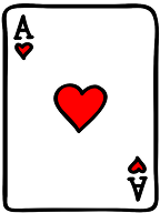 The image of the Ace of Hearts playing card on the Blackjack game logo.